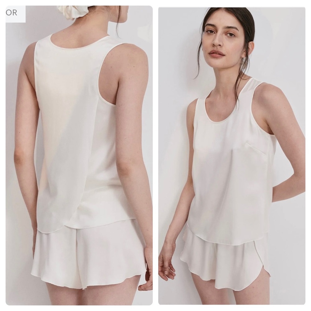 NWOT: LUNYA Washable Silk Set size Large in Tranquil White